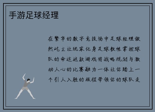 手游足球经理 手游足球经理